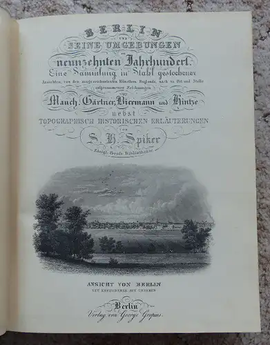 Berlin und seine Umgebungen im 19. Jht. Nachdruck von 1833, Buch1633