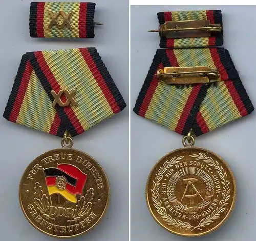 DDR Medaille f. treue Dienste i.d. Grenztruppen Gold XX