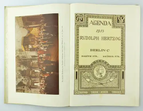 #e7176 Kalender Buch Rudolph Herzog Agenda 1913 Berlin C2