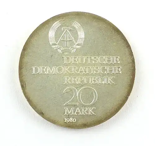 #e6401 DDR Gedenkmünze aus dem Jahr 1980 20 Mark Ernst Abbe 1840-1905