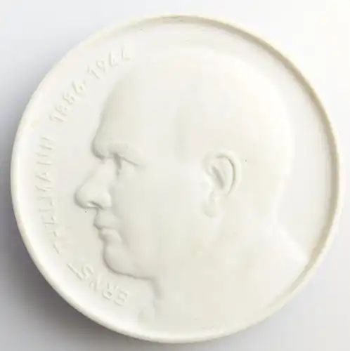 #e5350 Meissen Medaille weiß: Ernst Thälmann überreicht von der SED Kreisleitung