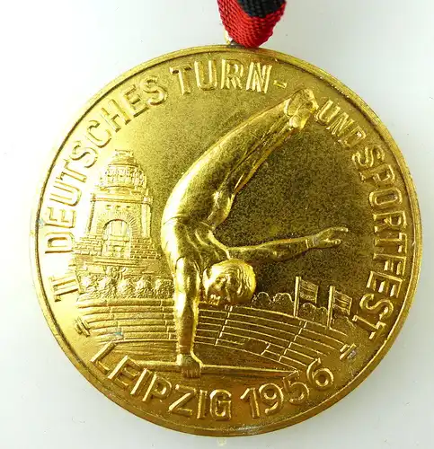 Medaille im Etui: II. Deutsches Turn- und Sportfest Leipzig 1956 e1349