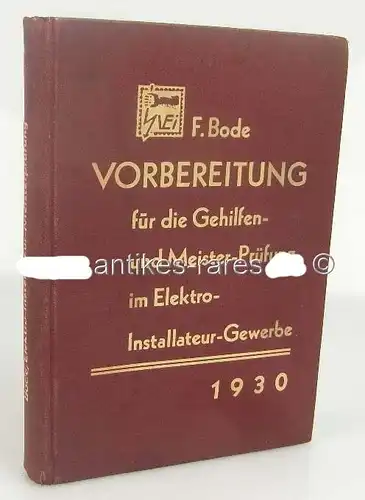 Vorbereitung Gehilfen- und Meisterprüfung Elektro-Installateur-Gewerbe 1930