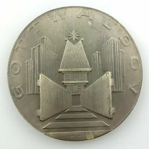 #e7845 Original alte Medaille mit Etui Gottwaldov 1969 Zarozvoj Mesta
