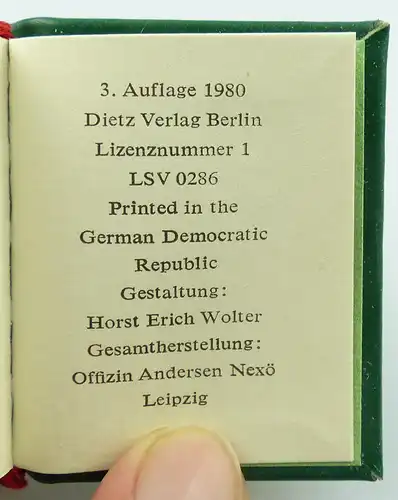 Minibuch Clara Zetkin Ich will dort Kämpfen wo das Leben ist Berlin 1980 /r609