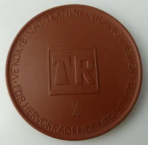Meissen Medaille: VEB Kombinat Textilreinigung Dresden Für hervorrage, Orden1734