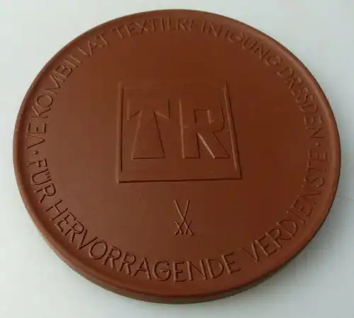 Meissen Medaille: VEB Kombinat Textilreinigung Dresden Für hervorrage, Orden1734
