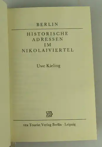 Minibuch: Berlin Historische Adressen im Nikolaiviertel von Uwe Kieling Buch1497