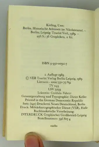 Minibuch: Berlin Historische Adressen im Nikolaiviertel von Uwe Kieling Buch1497
