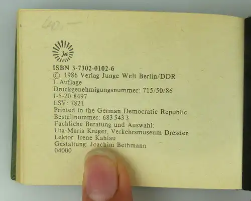 Minibuch Oldtimer Verlag Junge Welt Berlin 1986 Buch1496