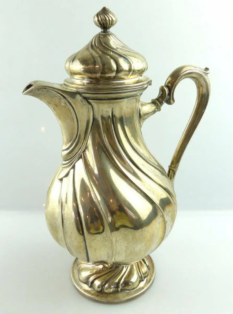 alte Teekanne Kanne in 835 (Ag) Silber, Gebrüder Kühn Dresdner Hofmuster e1398 1
