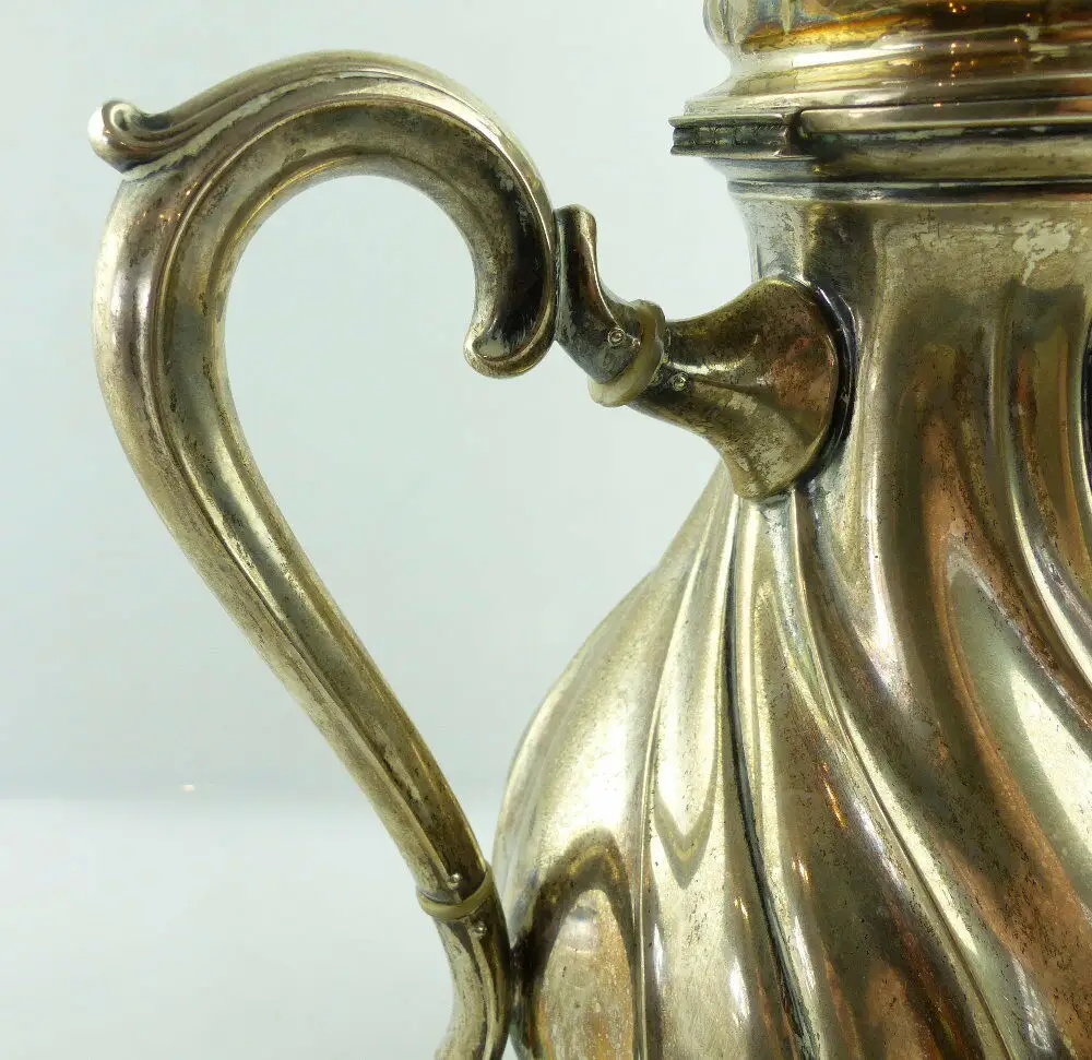 alte Teekanne Kanne in 835 (Ag) Silber, Gebrüder Kühn Dresdner Hofmuster e1398 4