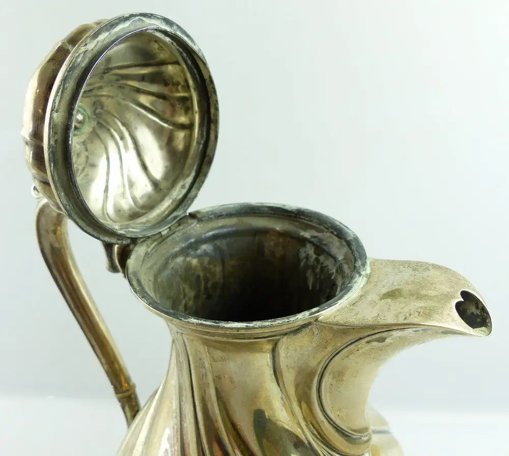 alte Teekanne Kanne in 835 (Ag) Silber, Gebrüder Kühn Dresdner Hofmuster e1398 5