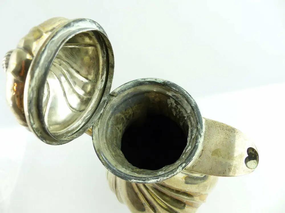 alte Teekanne Kanne in 835 (Ag) Silber, Gebrüder Kühn Dresdner Hofmuster e1398 6