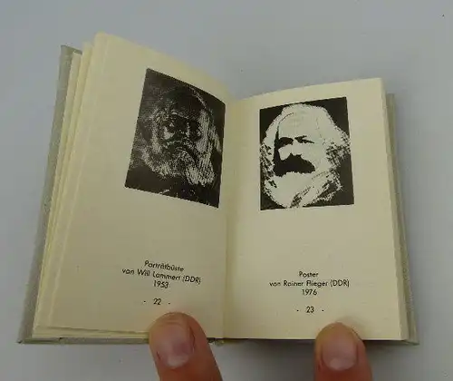 Minibuch: Karl Marx Porträts Illustrationen Plastiken Verlag Junge Welt bu0413