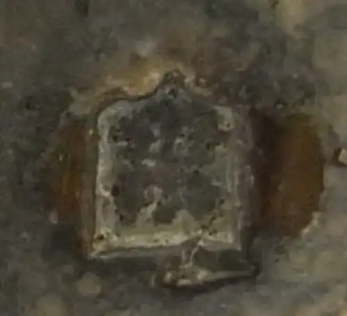 alte Zuckerzange in 750 Ag Silber vermutlich Frankfurter Silbermarke vor 1886