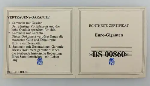 #e8897 Euro-Giganten *BS 00860* mit Echtheitszertifikat "10 Jahre Euro" 2009