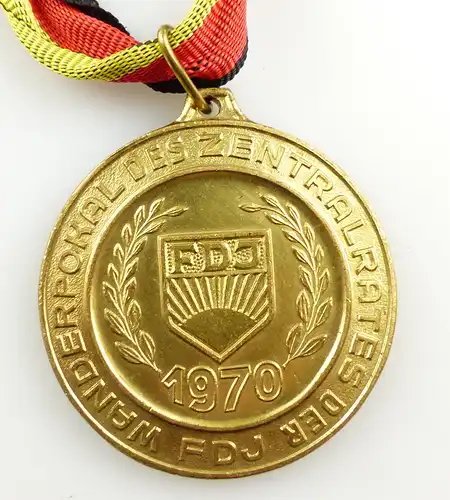 #e4143 Medaille Wanderpokal des Zentralrates der FDJ 1970 FDJ Sieger