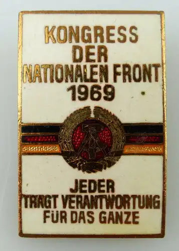 Abzeichen Kongress der Nationalen Front 1969 Jeder trägt Verantwortung Orden2271