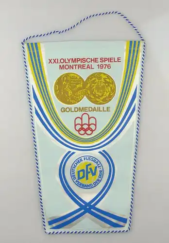 #e8121 Alter Wimpel XXI. Olympische Spiele Montreal 1976 Goldmedaille DFV