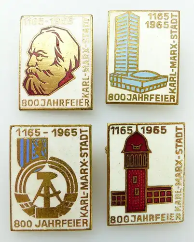 #e2444 4x DDR Abzeichen 800 Jahrfeier Karl-Marx-Stadt 1165-1965
