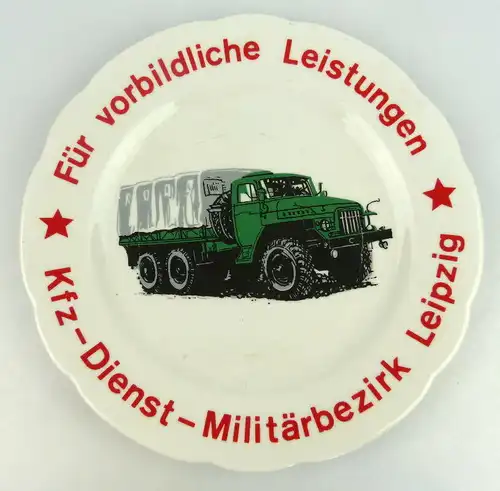 Andenkenteller: Für vorbildl. Leistungen, Kfz-Dienst Militärbezirk Leipzig so215