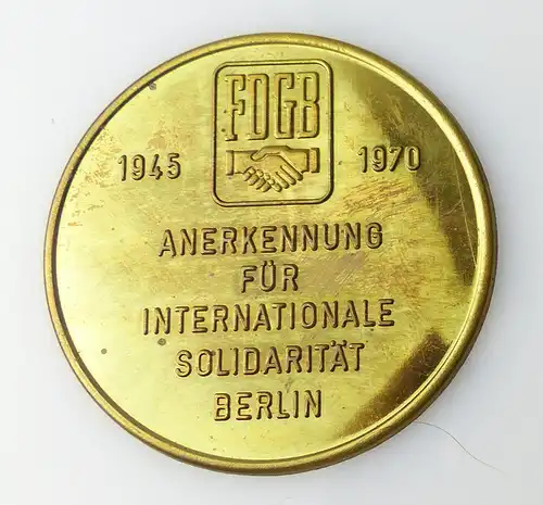 Medaille FDGB 1945-1970 Anerkennung für Internationale Solidarität Berlin r425