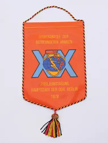 e12471 Wimpel Sportkomitee der befreundeten Armeen XX Jubiläumstagung 1978 DDR
