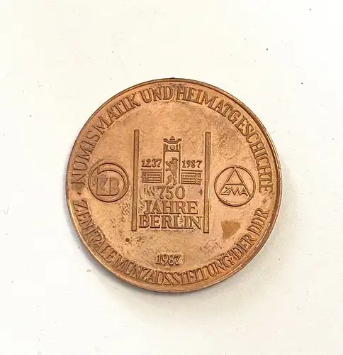 Medaille VEB Münze der DDR 750 Jahre Berlin Numismatik und Heimatschule m035