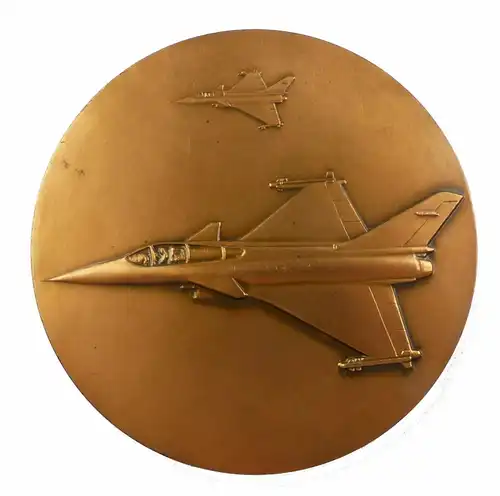 #e7881 Signierte DDR Luftfahrt Medaille Marcel Dassault gestempelt 1988 Guivre