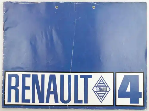 e11829 Original alter Automobil Prospekt Renault 4 Blau