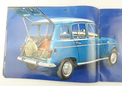 e11829 Original alter Automobil Prospekt Renault 4 Blau