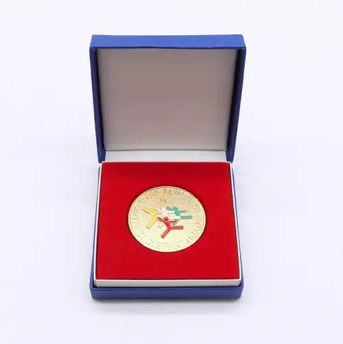 e12477 DDR Medaille Leipzig 1983 IX Spartakiade goldfarben