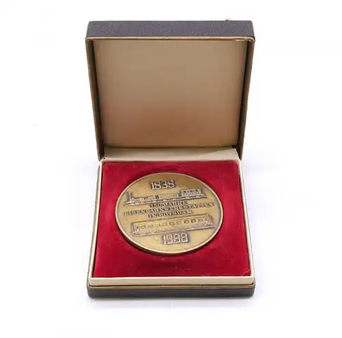 e12476 Medaille Erwin Kramer 150 Jahre Eisenbahnwerkstätten in Potsdam 1988 OVP
