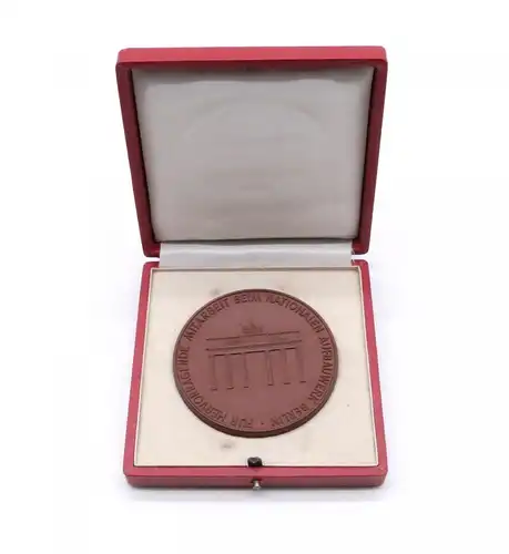 e12493 DDR Meissen Medaille Böttger Steinzeug zum Nationalen Aufbauwerk Berlin