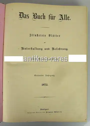 Buch Illustierte Blätter der Unterhaltung & Belehrung 1872