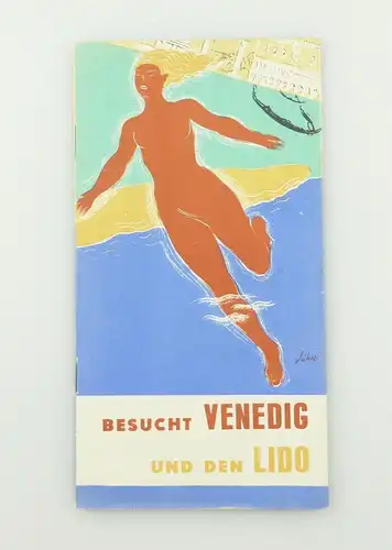 e12169 Altes Prospekt Reisebroschüre Venedig Lido