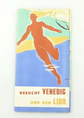 e12169 Altes Prospekt Reisebroschüre Venedig Lido