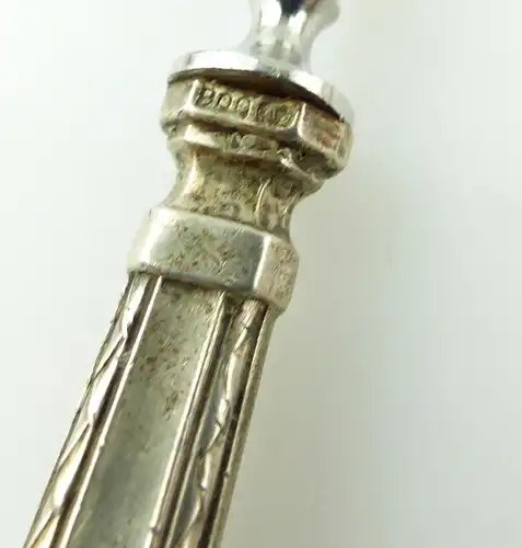 e11038 Original alte Vorlegegabel mit Griff aus 800er Silber Halbmond und Krone