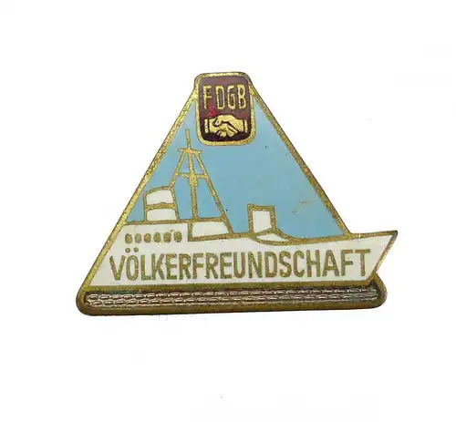 e10227 Seltenes DDR Abzeichen FDGB Völkerfreundschaft Urlauberschiff emailliert
