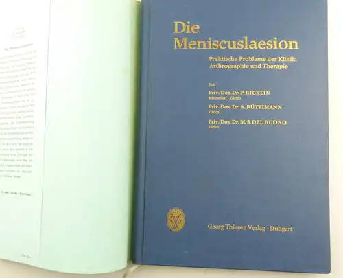 #e8380 Buch: Die Meniscuslaesion  mit 219 Abbildungen in 500 Einzeldarstellungen