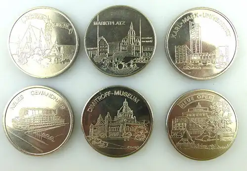 6 Medaillen im Etui Messestadt Leipzig silberfarben e1196