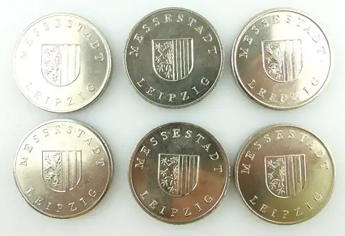 6 Medaillen im Etui Messestadt Leipzig silberfarben e1196