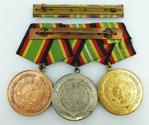 3er Ordenspange: Für treue Dienste in der NVA Gold, Silber, Bronze, Orden1151