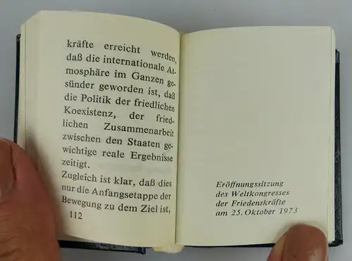 Minibuch Weltkongress der Friedenskräfte Ansprache Breshnew 1974 Buch1511