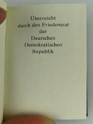 Minibuch: Weltkongress der Friedenskräfte überreicht Friedensrat DDR Buch1504