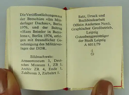 Minibuch Hans Beimler Freund Genosse unser Vorbild 1979 Buch1503