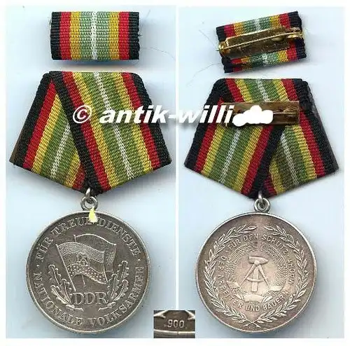 DDR Medaille für treue Dienste der NVA Silber 900 Punze or0251