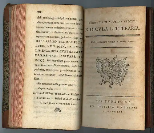 Libellvs de Minvtiarvm Stvdio et Rixandi Libidine 1761