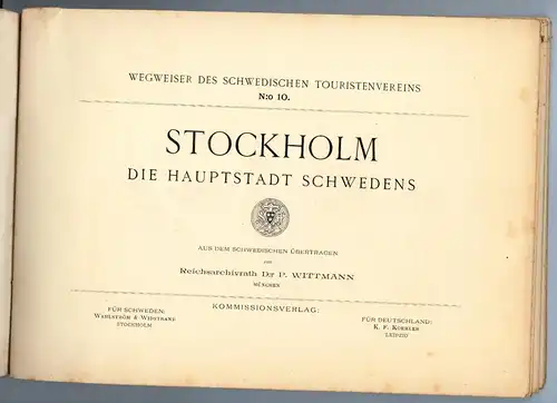 Stockholm die Hauptstadt Schwedens 1895 Wegweiser Buch0479